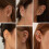 Jstyle flat back stud earrings set gold black silver 36 pcs 4