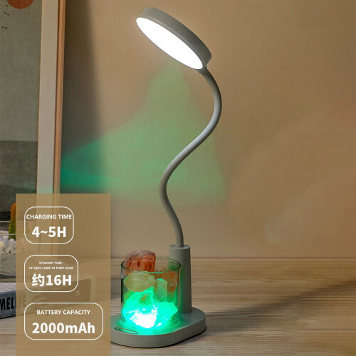 LED Stone Desk Lamp, Adjustable Brightness, Rechargeable 2