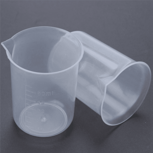 50mL Graduated Beaker, Clear Polypropylene, 4 pcs 1