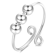 Spinner angstringer for voksne, stresslindrende perlering med roterbar design, justerbare fidgetringer for kvinner og menn, jevne og lydløse
