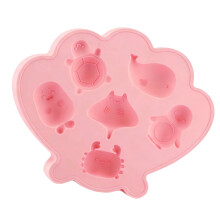 Sea Animal Ice Maker 6 Cavities Silicone Molds Food Grade-Pink