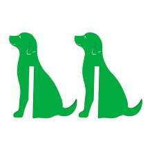 2 schöne Haken in Katzen- und Hundeform zur-Grüner Welpe