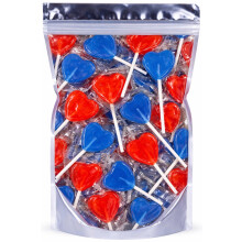 Love Heart Lollipops – Red and Blue lollipops Cherry & Blue Raspberry Flavours | Bulk Pack of 50+ Lolly Pops | Blue lollipops & Sweet Lollies For