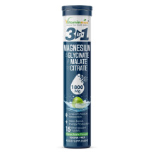 Vitaminnica Magnesium 3-in-1 Effervescent- 15 Tablets – High Absorption Magnesium Malate, Citrate & Glycinate – Energy, Muscle Function & Relaxat