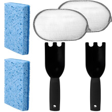 Grill Cleaning Sponge And Rust Proof Scraper Scouring Pad Set