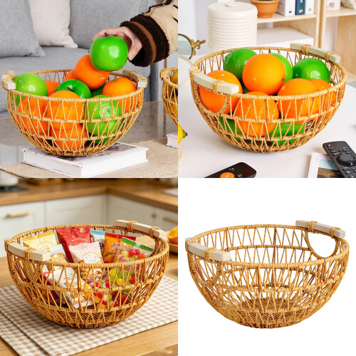 Sturdy Plastic Rattan Bin Iron Reinforcement For Small Space 1