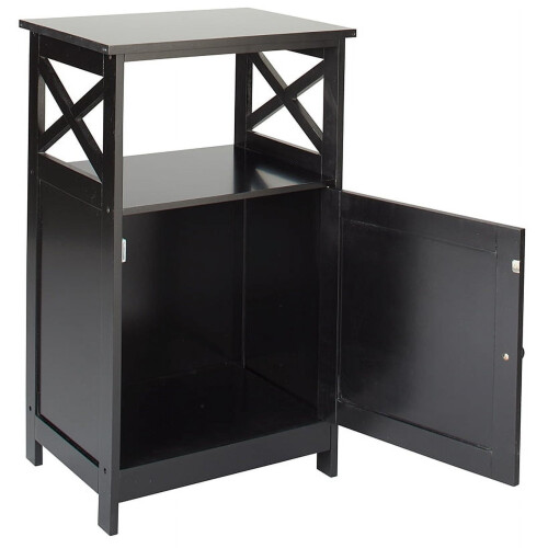 One-Door Storage Cabinet with Shelf - Black 1