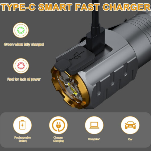The world's brightest and most powerful flashlight, a rechargeable, high-performance mini flashlight. 1