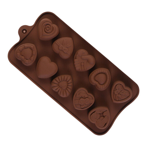 Silicone Baking Molds For Professional-Chocolate Heart Shape