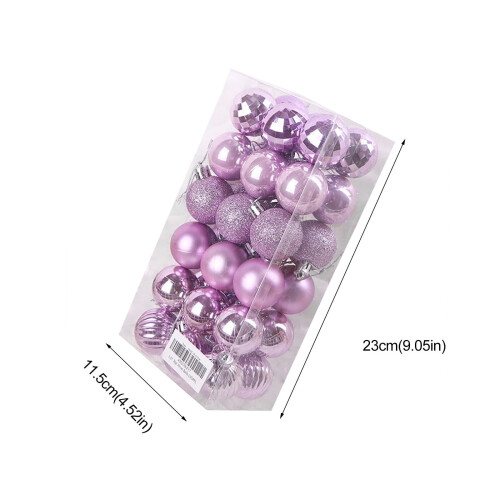 Christmas Balls Purple 4cm Shatterproof 36Pcs 2