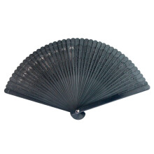 Bamboos Hand Fan Hollow Carved Wood Fan Decorative Hand-black