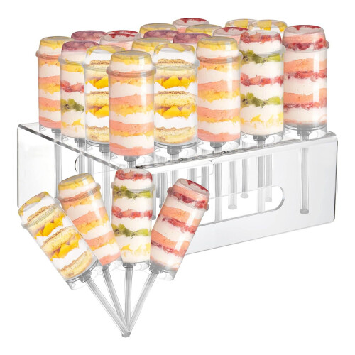 25Pcs Baking Storage Tubes And Durable Acrylic Presentation Rack