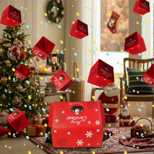 YgkuHd Christmas Surprise Gift Box, Red Bouncing Envelope 1