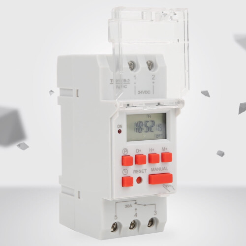 Programmerbar timerafbryder 24V DC 30A LCD-display 1
