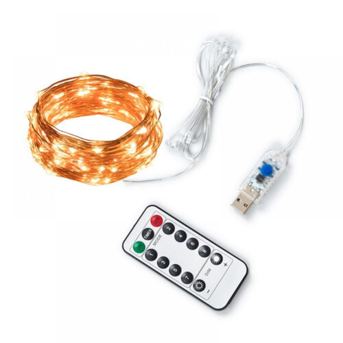 LED Fairy String Lights USB Silver Wire 20m 200LED with 1