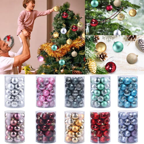 Christmas ball ornaments shatterproof blue one size 2