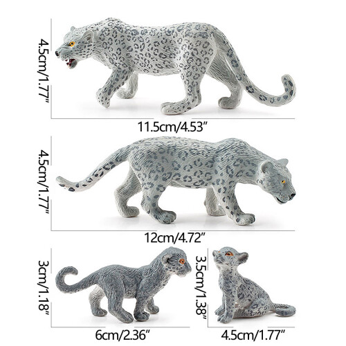 Mini jucărie model animal de leopard de zăpadă - plastic multicolor 2