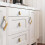 Leather Drawer Knobs Beige 6pcs, Single Hole Cabinet Handles, Durable Leather Pulls for Dresser 2