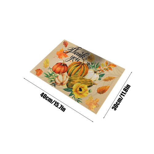 Pumpkin & Maple Leaf Placemats Rubber 40x30cm 2