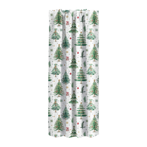Green Christmas Tree Curtains Polyester 140x70cm 1