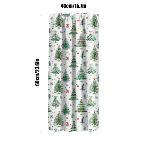 Green Christmas Tree Curtains Polyester 140x70cm 2