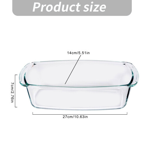 Practical Rectangular Glass Loaf Pan With Handles And Cover 2