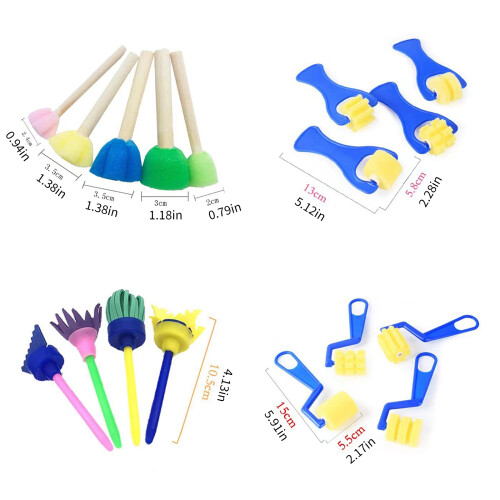 Fun Educational Sponge Painting Stamper Tool Set For Toddler 2
