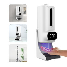 Automatic Hand Sanitizer Dispenser with Temperature Check, Wall or Desktop Touch Station for Home, Office, School
