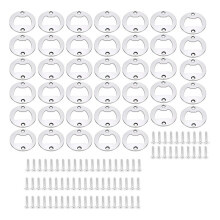 40Pcs Bottle Opener Part with Screws, Round Beer Opener, Insert Beer Bottle Opener for Bar, Restaurant and Family