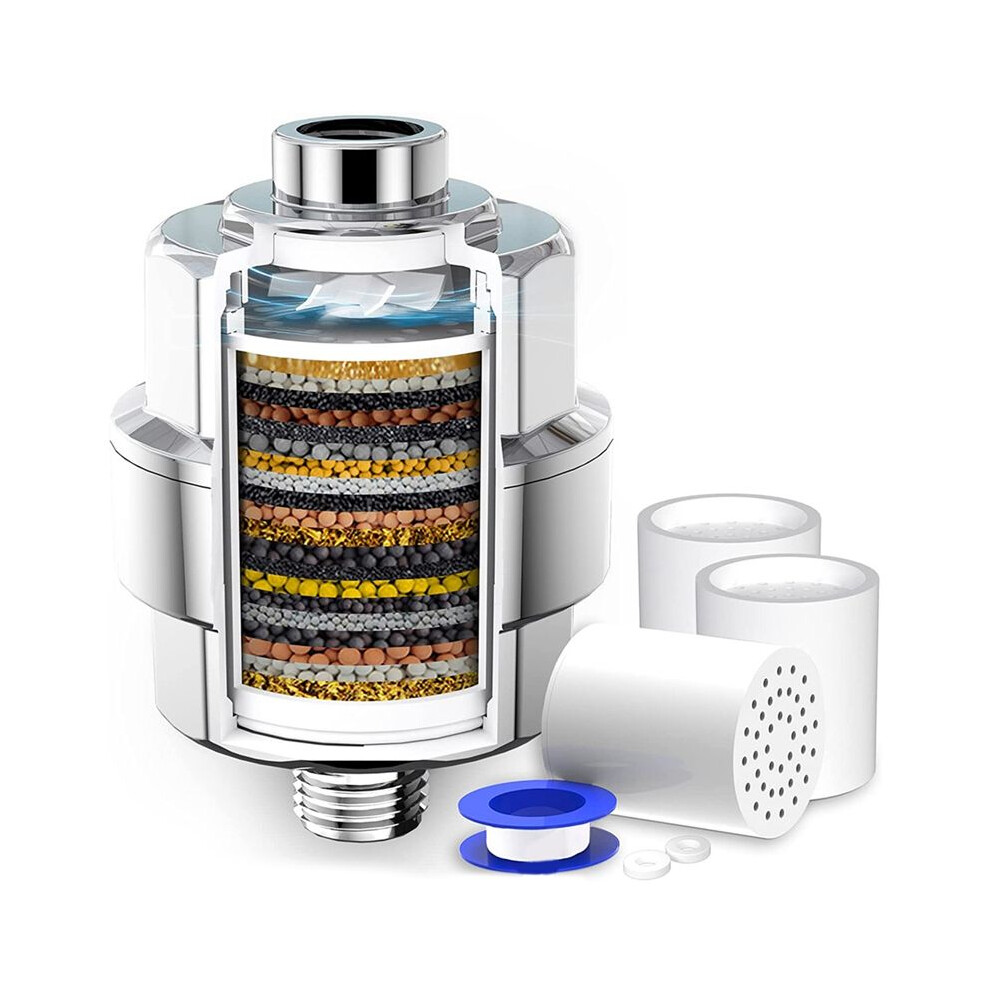 20 Stage Shower Filter-Shower Filter For Hard Water, With 3 Replaceable Filter Cartridges Fan, Shower Water Filter 6033692517437