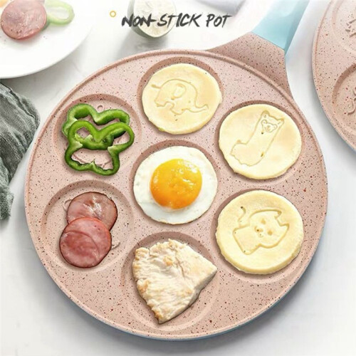 Frying Mould Seven-Hole Breakfast Frying Pan Animal Face Multi-Function Wheel Pancake Pan Small Egg Dumpling 2