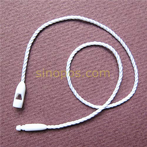 Beige Nylon Hang Tag Seal String with Bullet Plug Loop Lock for Retail Clothing  Tags 1
