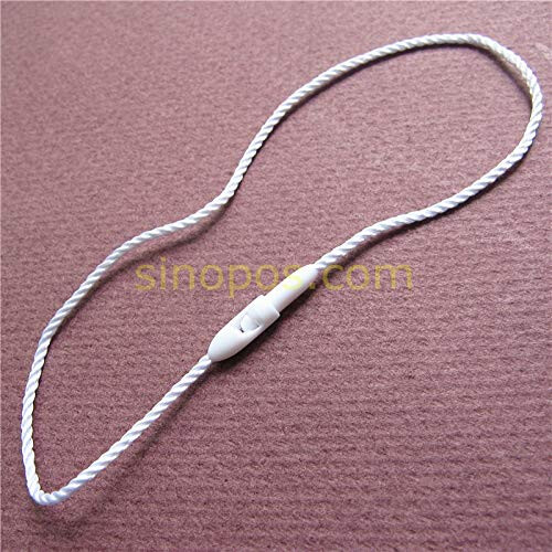 Beige Nylon Hang Tag Seal String with Bullet Plug Loop Lock for Retail Clothing  Tags 2