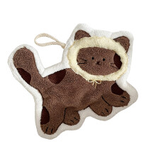 Praktische kattenvorm koralen fleece handdoek zeer absorberend-3