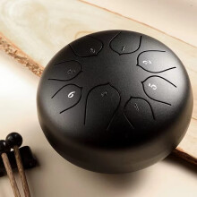 Steel Tongue Drum 8 Notes 6 Inch Panda Drum for Meditation Yoga Musical Education Black