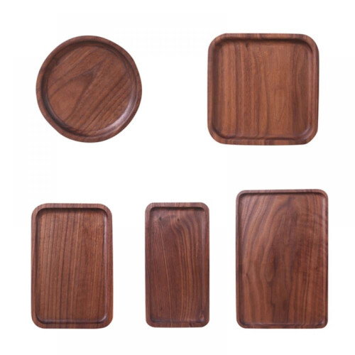 Plateau de service rectangulaire en bois d'acacia (1 pièce)