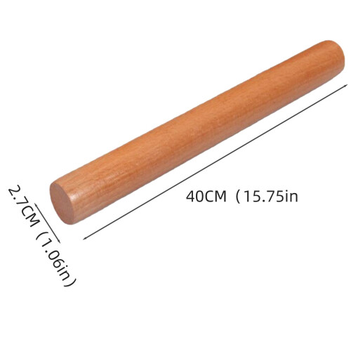 Rolo de massa ajustável em madeira de faia com capas de silicone 1