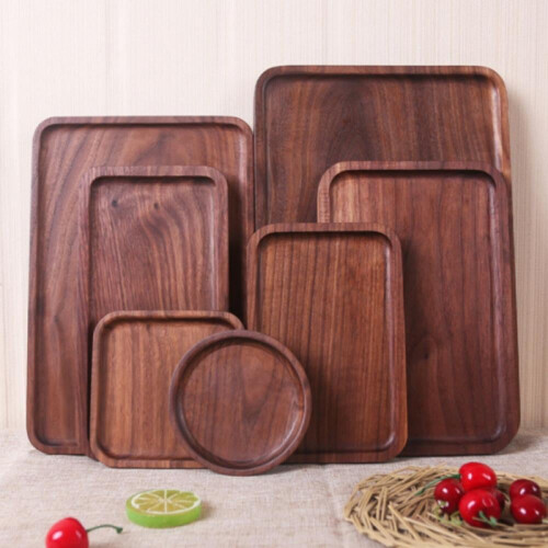 Black Walnut Tea Tray, Round or Square, Handmade 1