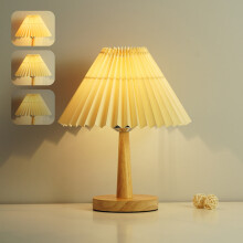 Lampada da tavolo dimmerabile Kiplyki con paralume in tessuto e lampadina a LED.