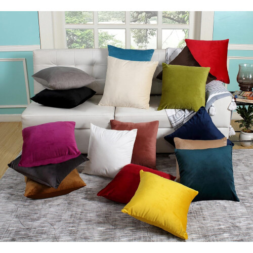 Fodere per cuscini in velluto, quadrate, 20x20 pollici, set da 2 1