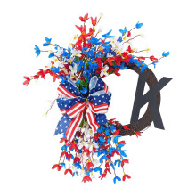 4th of July Wreath with Initial Welcome Sign