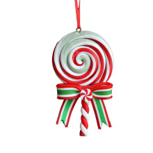 Candy-Shaped Christmas Ornaments, PVC, Red White Green, 10cm