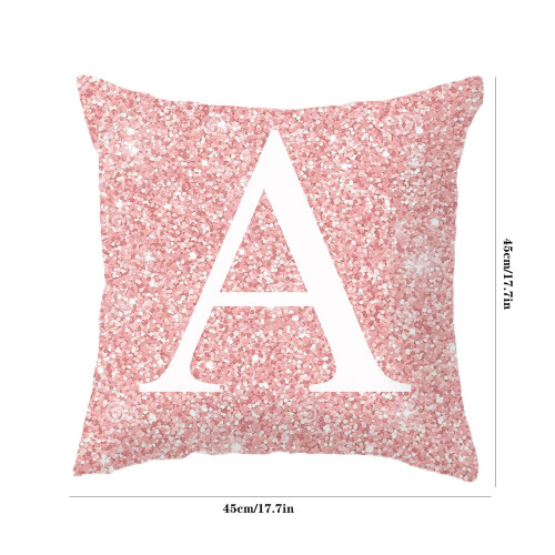 Satin Pillow Cases Letter Design 2 Pack 45x45 cm 1