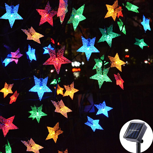 Solar Strawberry String Lights 50 LED Outdoor Decor