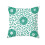 Federa in cotone e lino con stampa verde, 45x45 cm 1