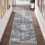 Washable vintage distressed runner rug grey 2 ft x 8 ft 1