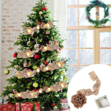 Christmas Linen Garland with LED Lights