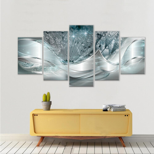 DAMIFU Lærredstryk – Abstrakte Blomster, 25x50 1