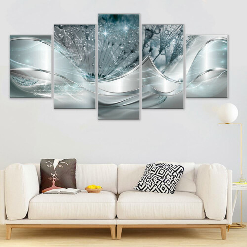 DAMIFU Lærredstryk – Abstrakte Blomster, 25x50 2