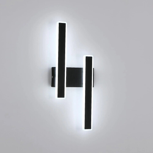 Moderne LED-væglampe Kold hvid 6500K Sort 1 stk.